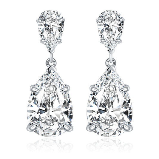 S925 Pear-Cut Moissanite Earring【6.2#197】