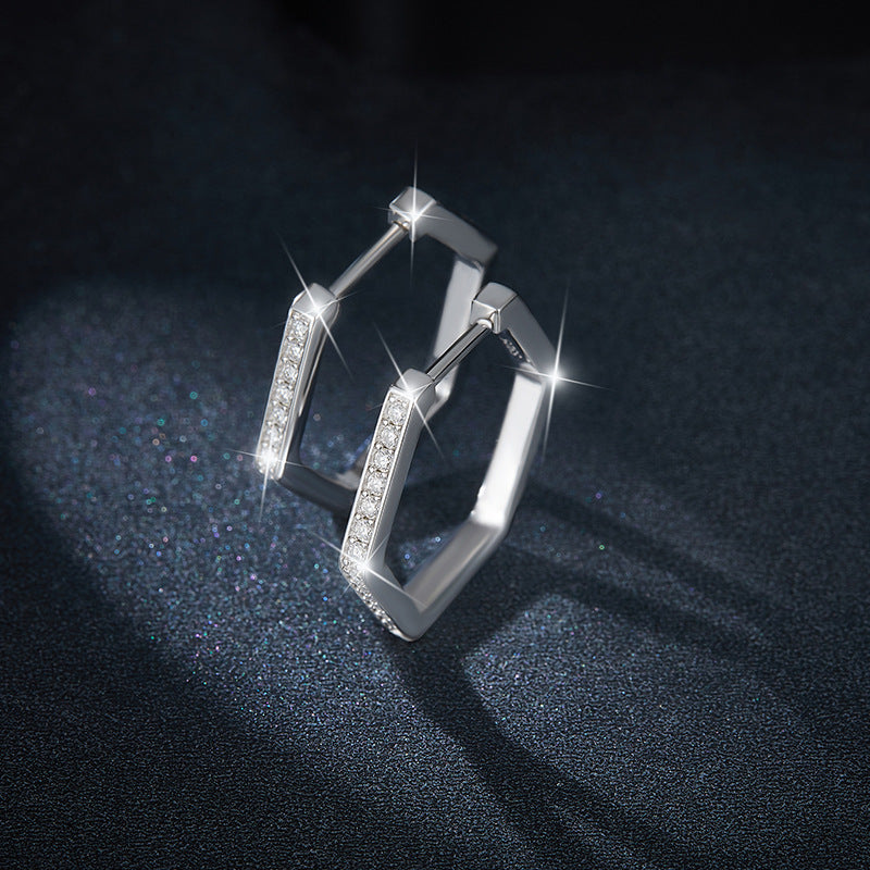 S925 Round-Cut Moissanite Earring【6.2#111】