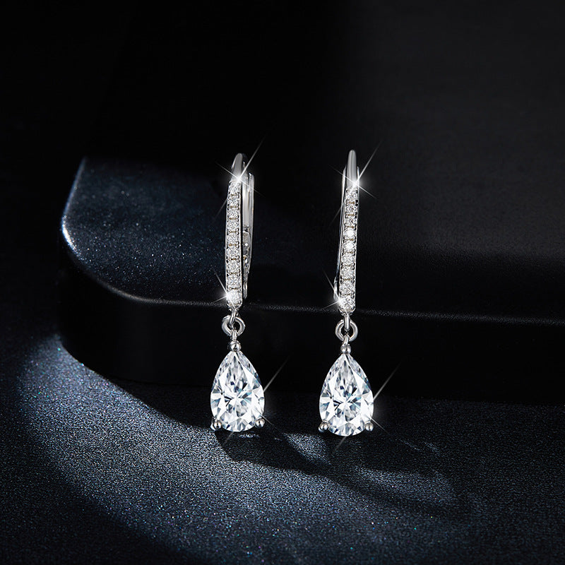 S925 Pear-Cut Moissanite Earring【6.2#176】