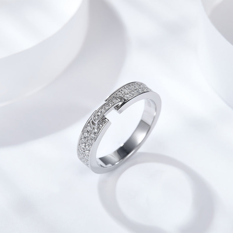 S925 Round-Cut Moissanite Ring Band (Couple Rings)【6.2#5】