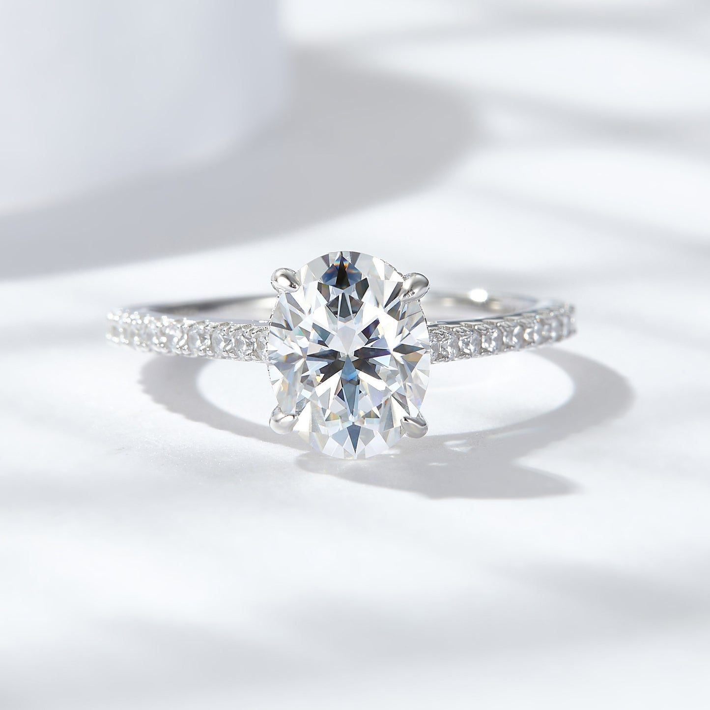 S925 Oval-Cut Moissanite Ring【6.2#178】