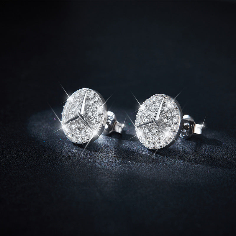 S925 Round-Cut Moissanite Earring 【6.2#110】
