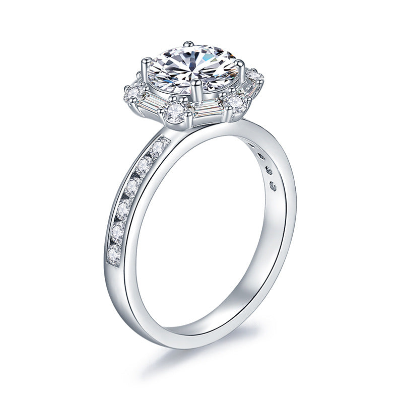 S925 Round-Cut Moissanite 18k plated Gold Ring 【6.2#99】