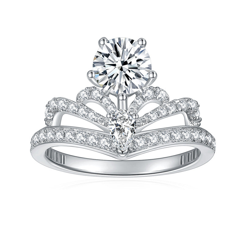 S925 Round-Cut Moissanite Ring【6.2#151】