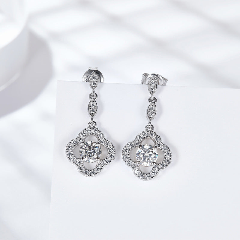 S925 Round-Cut Moissanite Earring 【6.2#79】
