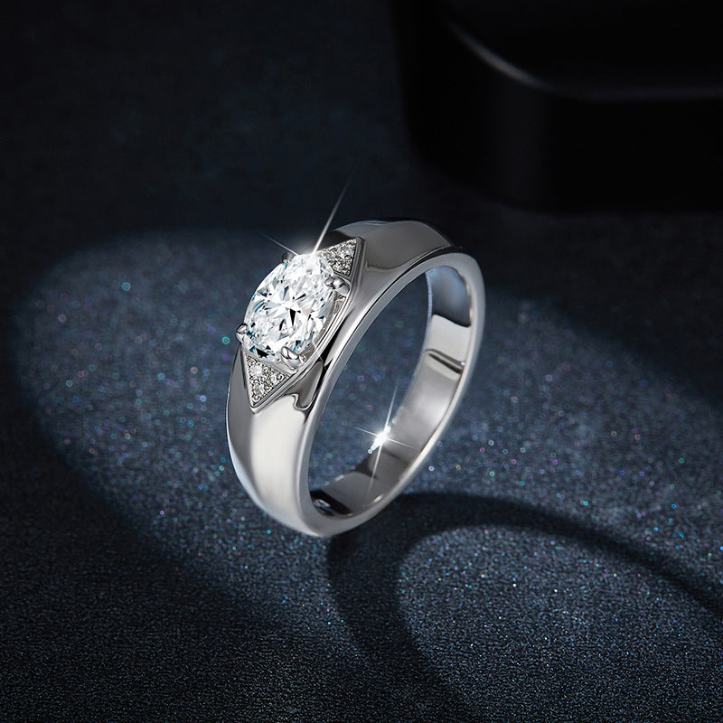 S925 Oval-Cut Moissanite Ring【6.2#56】