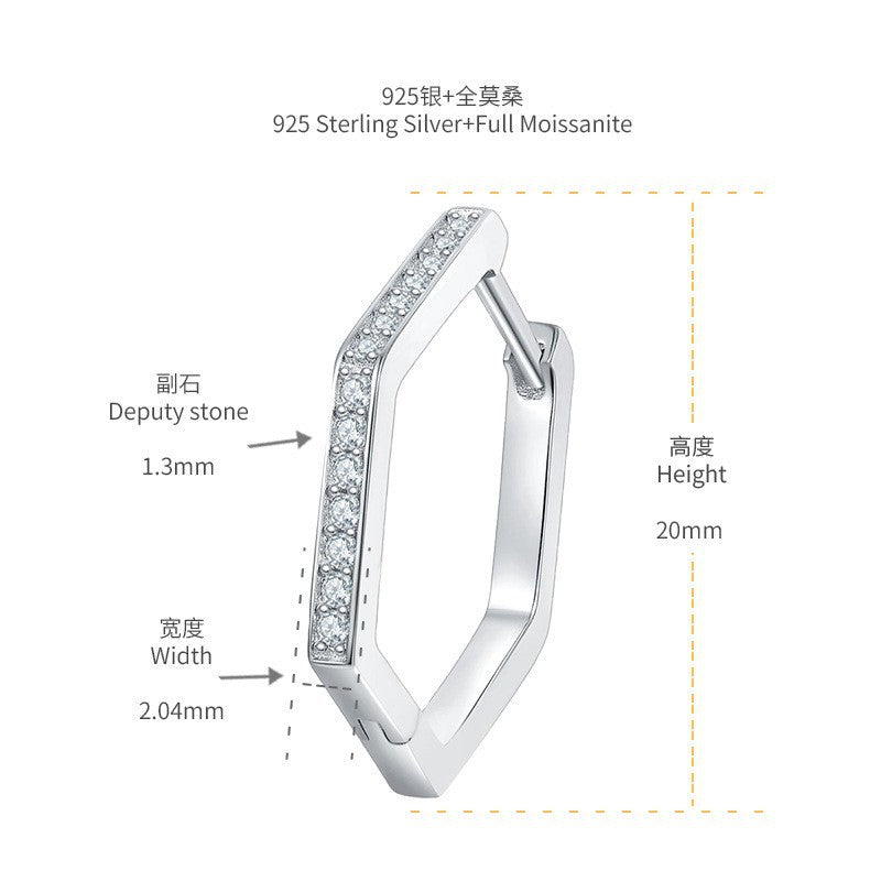 S925 Round-Cut Moissanite Earring【6.2#111】