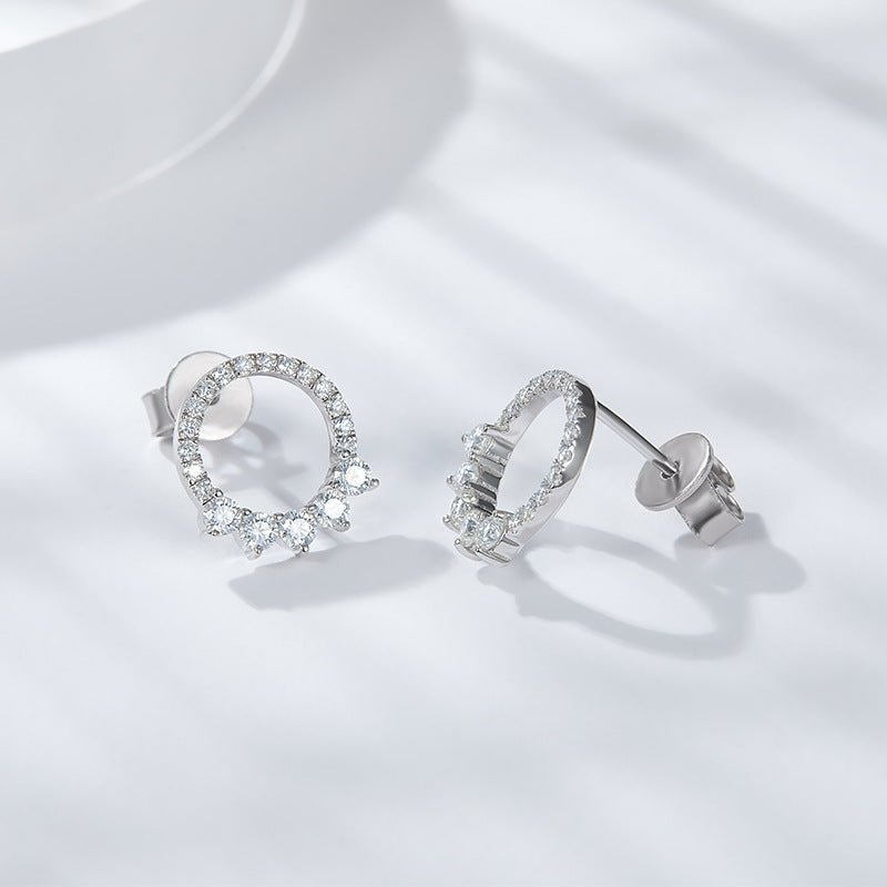 S925 Round-Cut Moissanite18kPlated White Gold Ring【6.2#94】