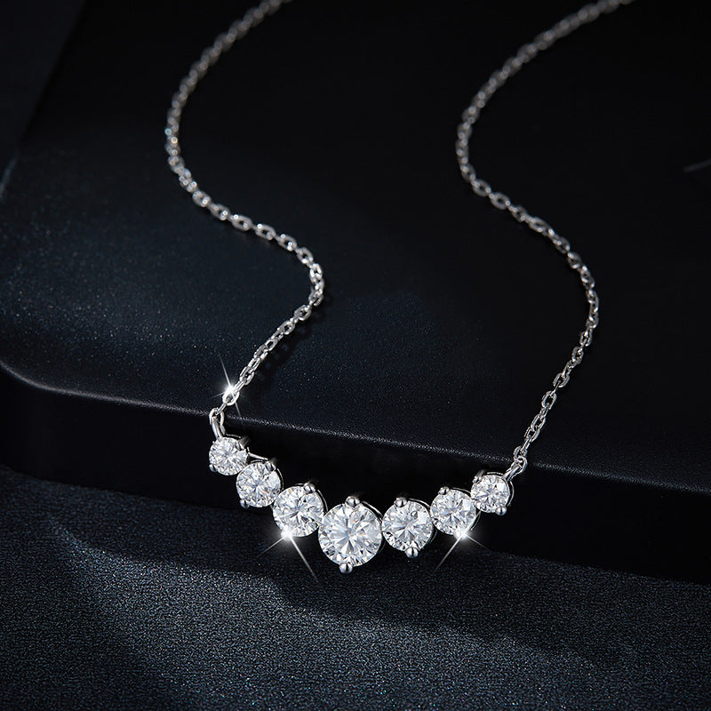 S925 Round-Cut Moissanite Necklace【6.2#194】