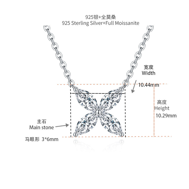 S925 Marquise-Cut Moissanite Necklace&Earring Set【6.2#186】