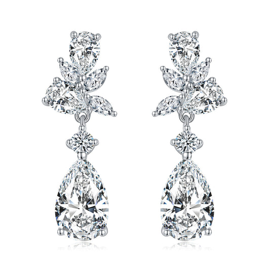 S925 Pear-Cut Moissanite Earring【6.2#167】