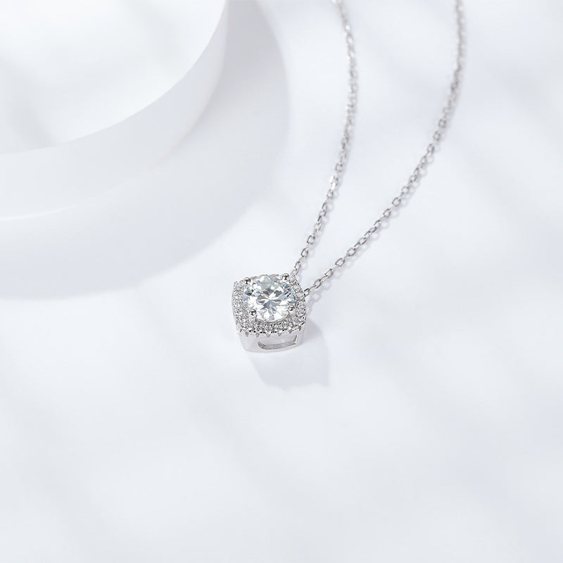 S925 Princess-Cut Moissanite Neclace【6.2#84】