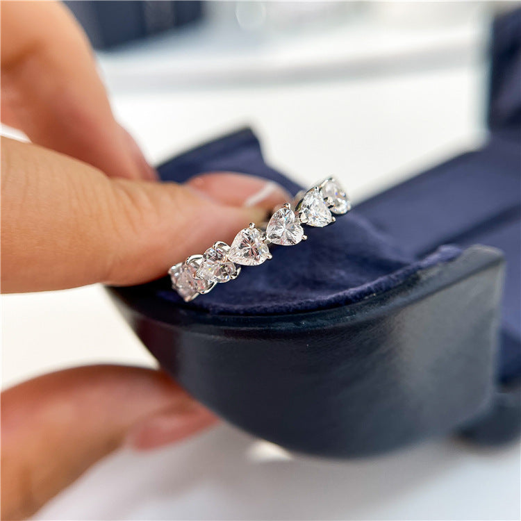 S925 Heart-Cut Moissanite Ring【6.2#198】