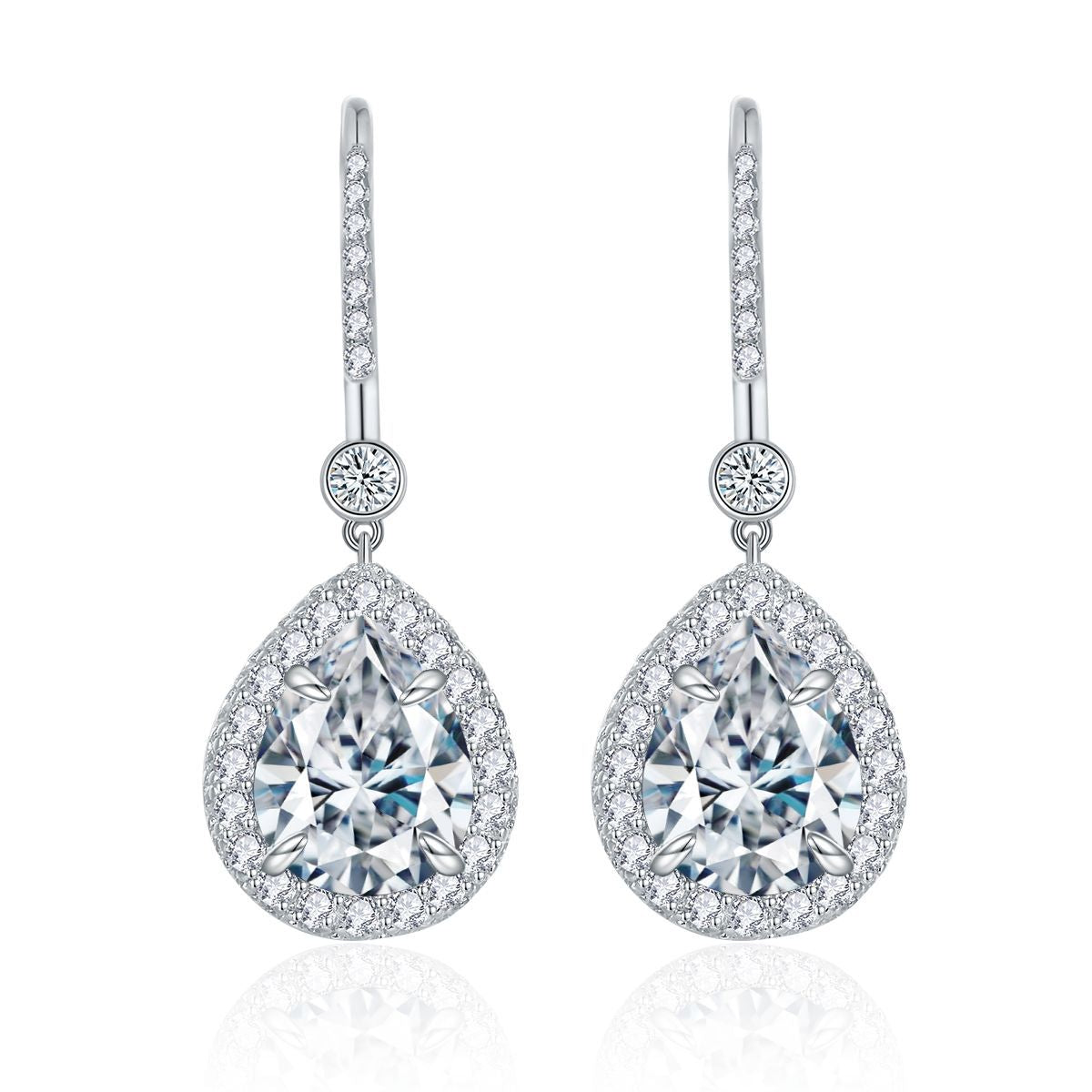 S925 Round-Cut Moissanite Earring Plated 18k Gold【6.2#119】