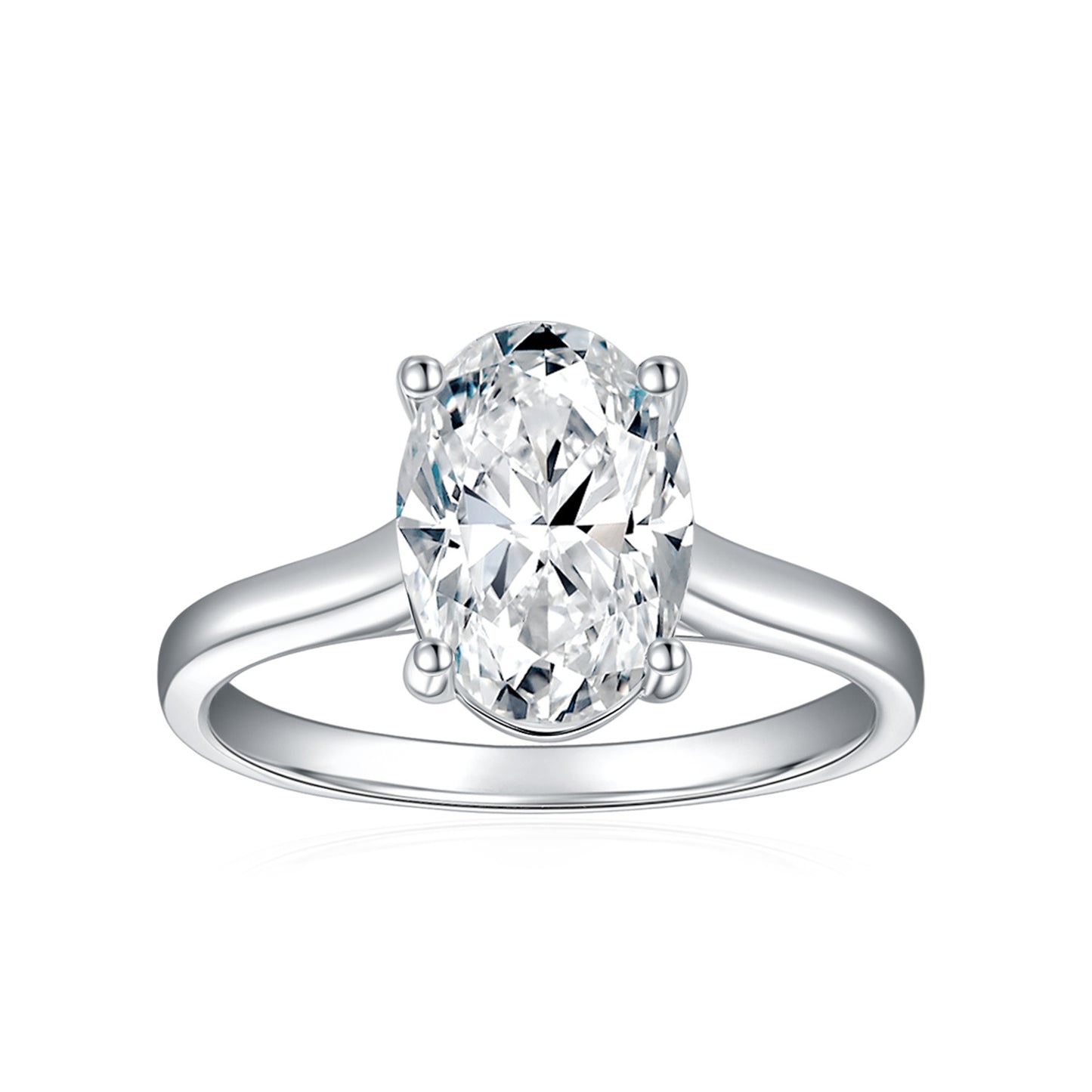 S925 Oval-Cut Moissanite Ring Plated Gold【6.2#142】