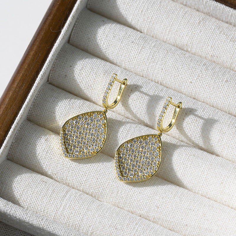 S925 Round-Cut Full Moissanite Drop Earrings【6.2#55】