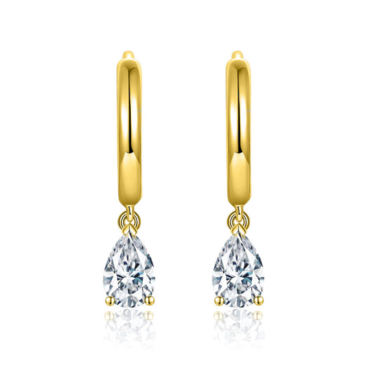 S925 Pear-Cut Moissanite Earring【6.2#189】