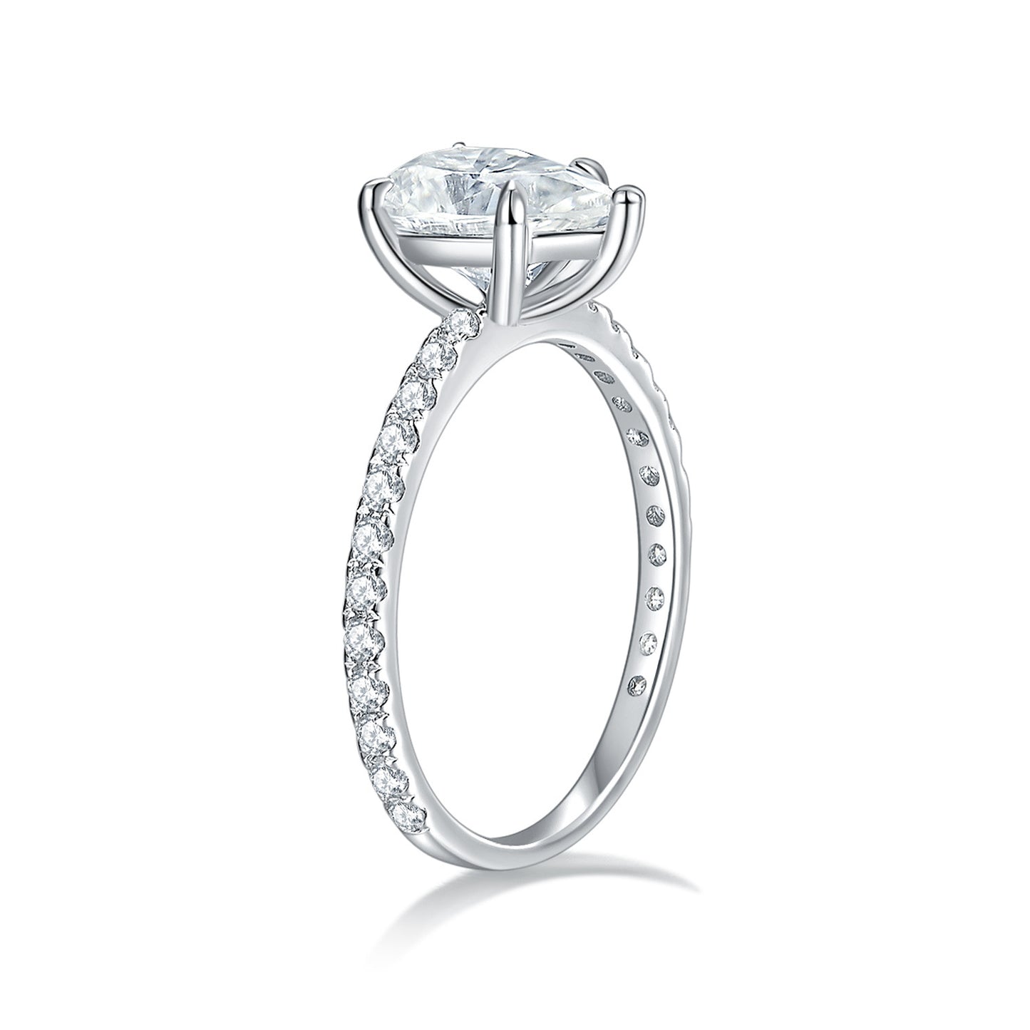 S925 Pear-Cut Full Moissanite Ring 【6.2#45】