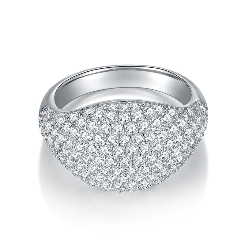 S925 Round-Cut Moissanite Ring【6.2#155】