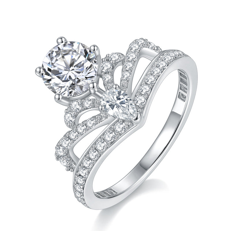 S925 Round-Cut Moissanite Ring【6.2#151】