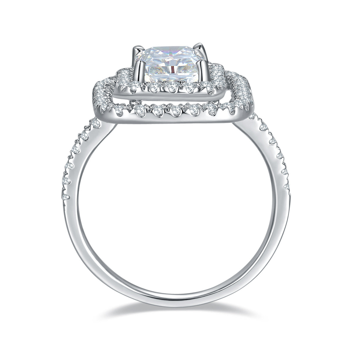 S925 Radiant-Cut Moissanite Ring Plated 18k gold【6.2#124】