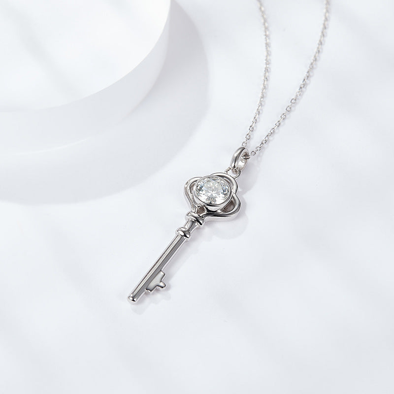 S925 Round-Cut Moissanite Pendant【6.2#103】