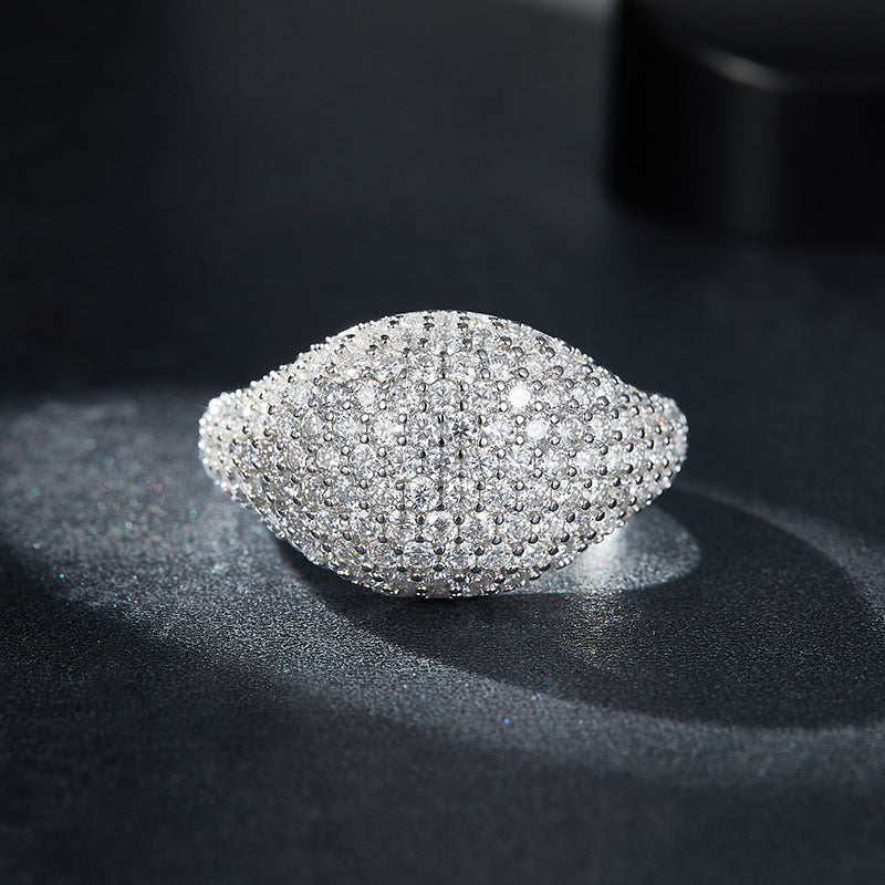 S925 Round-Cut Moissanite Ring【6.2#155】
