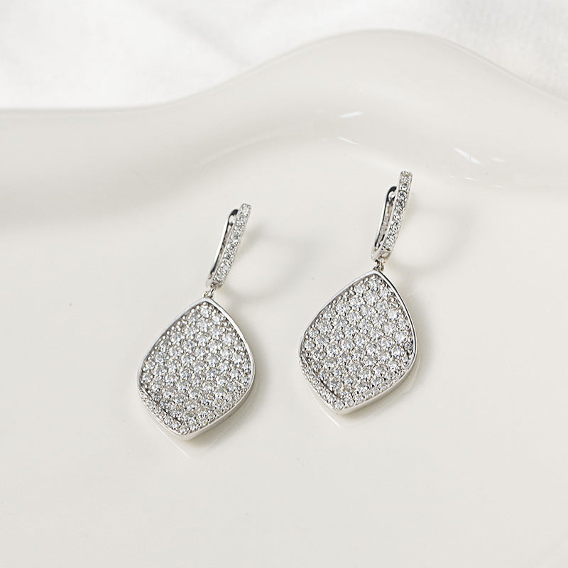 S925 Round-Cut Full Moissanite Drop Earrings【6.2#55】