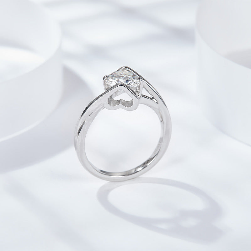 S925 Round-Cut Moissanite Ring【6.2#83】