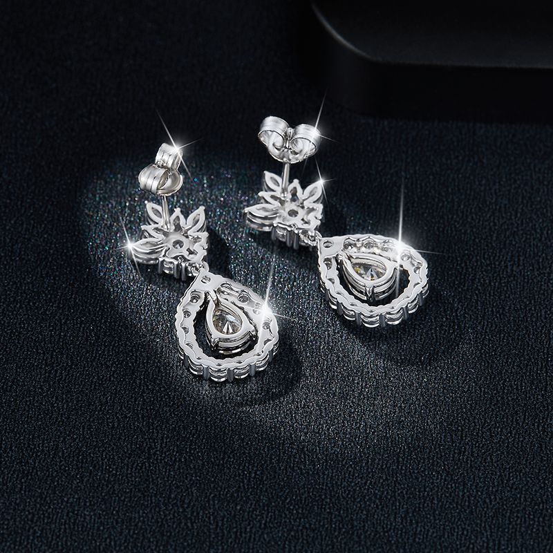 S925 Pear-Cut Moissanite Earring【6.2#138】