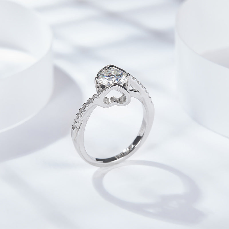 S925 Round-Cut Moissanite Ring【6.2#81】