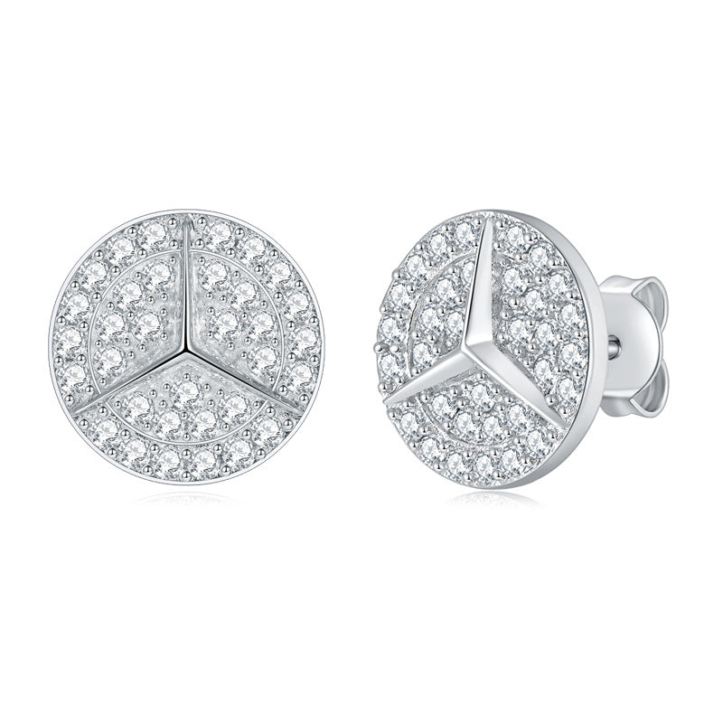 S925 Round-Cut Moissanite Earring 【6.2#110】
