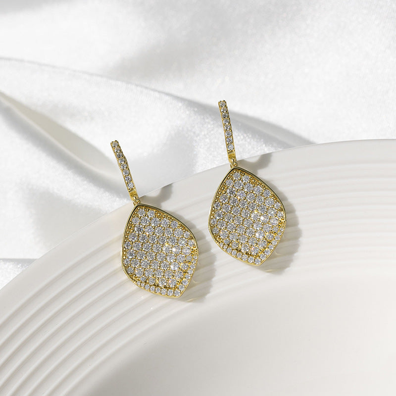 S925 Round-Cut Full Moissanite Drop Earrings【6.2#55】