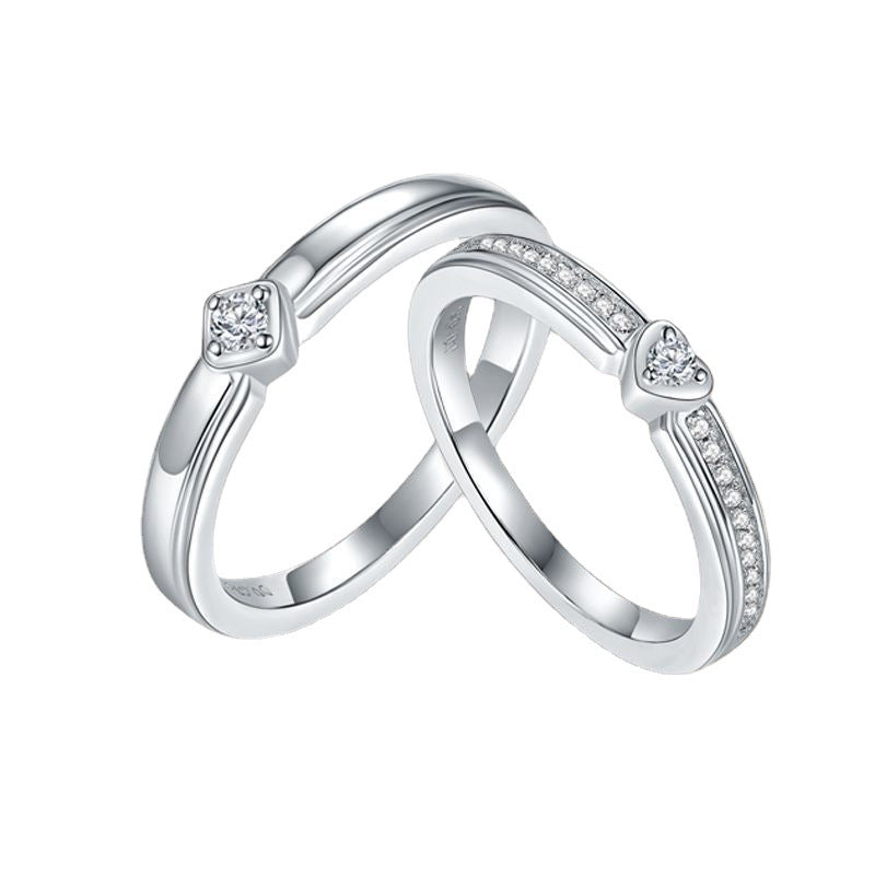 S925 Cushion&Heart-Cut Moissanite Ring【6.2#180】
