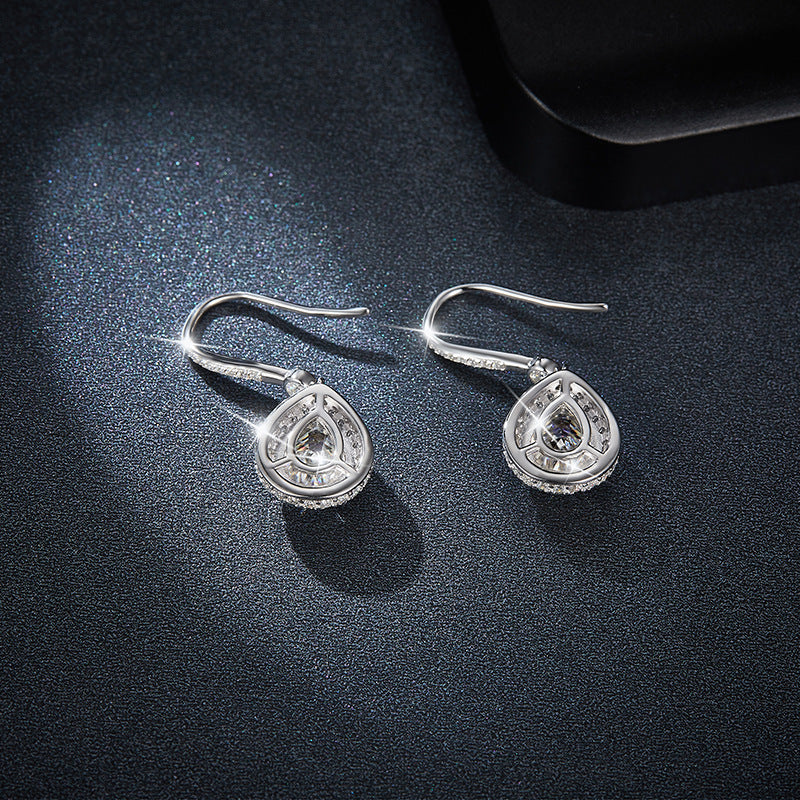 S925 Round-Cut Moissanite Earring Plated 18k Gold【6.2#119】