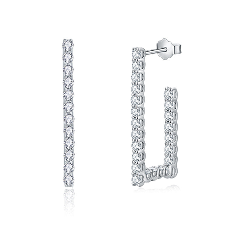 S925 Round-Cut Moissanite Earring【6.2#115】