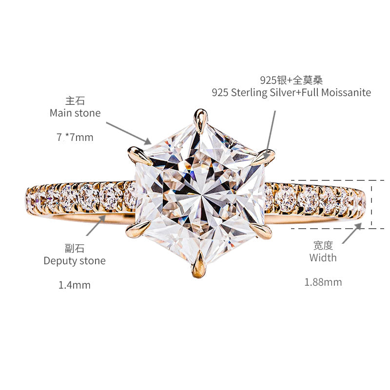 S925 Oval-Cut Moissanite Ring 2CT 【6.2#7】
