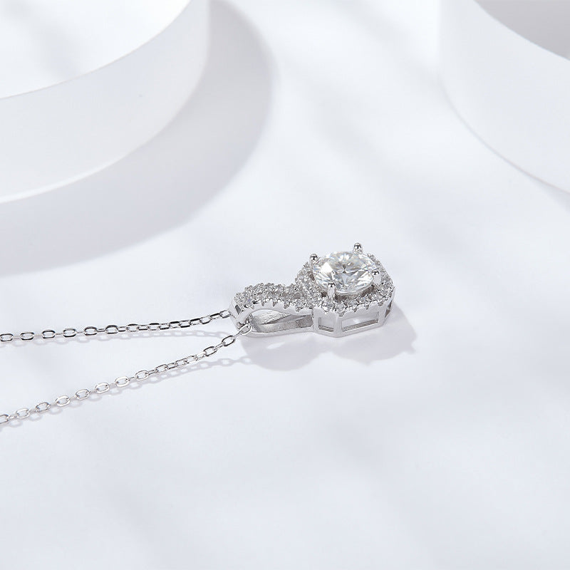 S925 Princess-Cut Moissanite Necklace 1CT 【6.2#78】