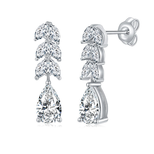 S925 Pear-Cut Moissanite Earring【6.2#203】