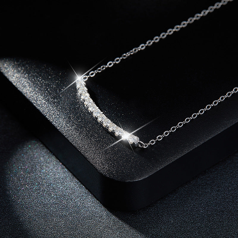 S925 Round-Cut Moissanite Necklace【6.2#114】