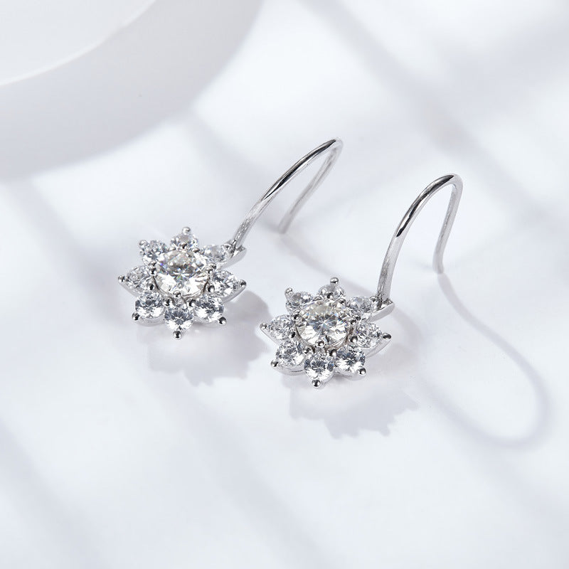 S925 Round-Cut Moissanite Earring【6.2#146】