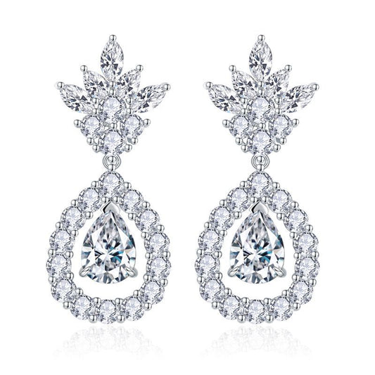 S925 Pear-Cut Moissanite Earring【6.2#138】
