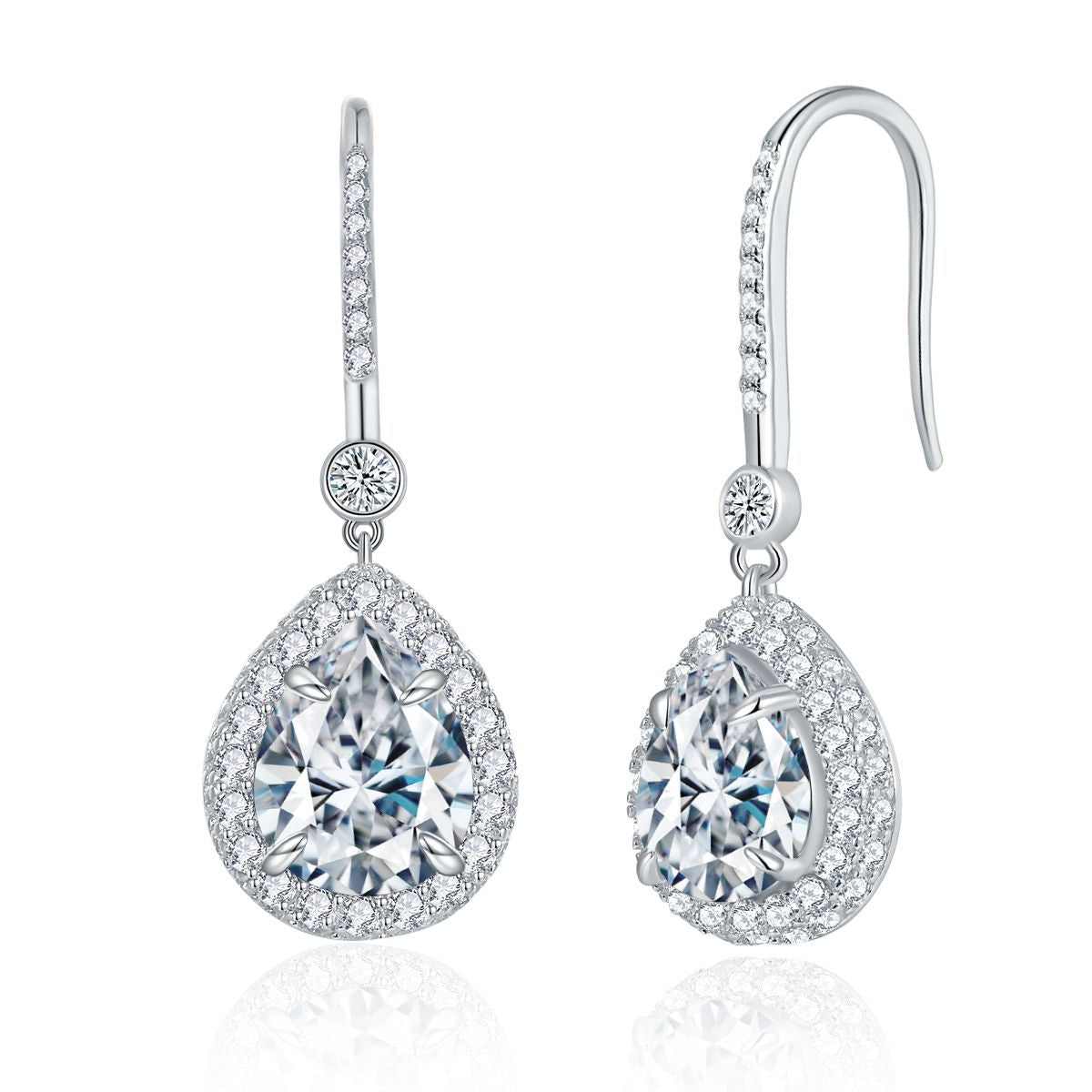 S925 Round-Cut Moissanite Earring Plated 18k Gold【6.2#119】