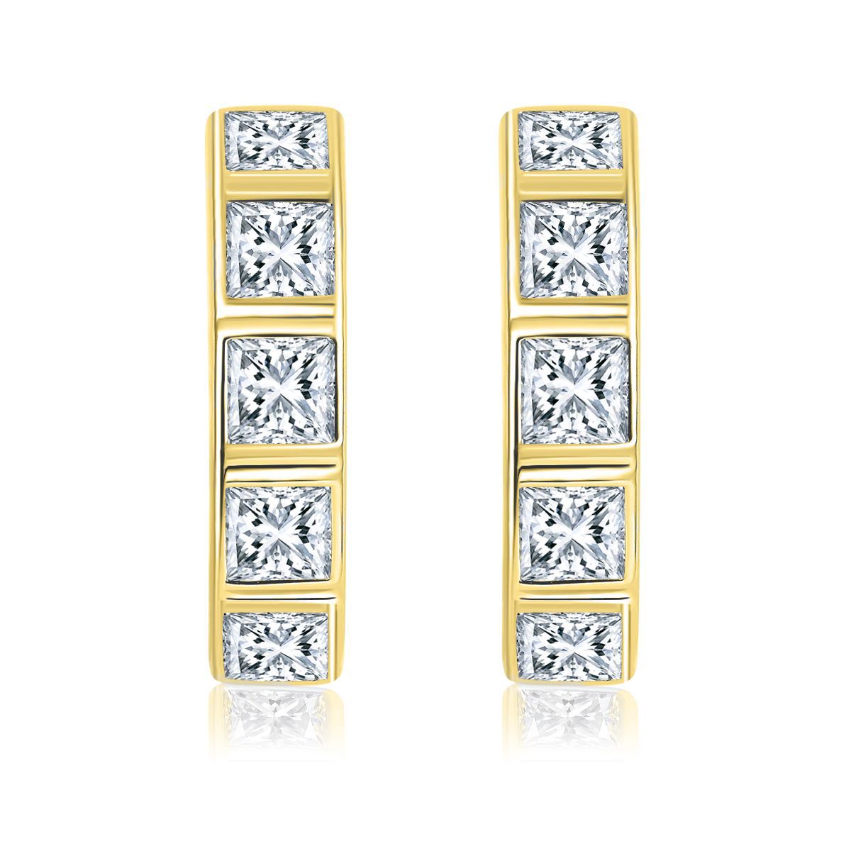 S925 Princess-Cut Moissanite Earring【6.2#166】