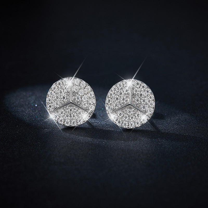S925 Round-Cut Moissanite Earring 【6.2#110】