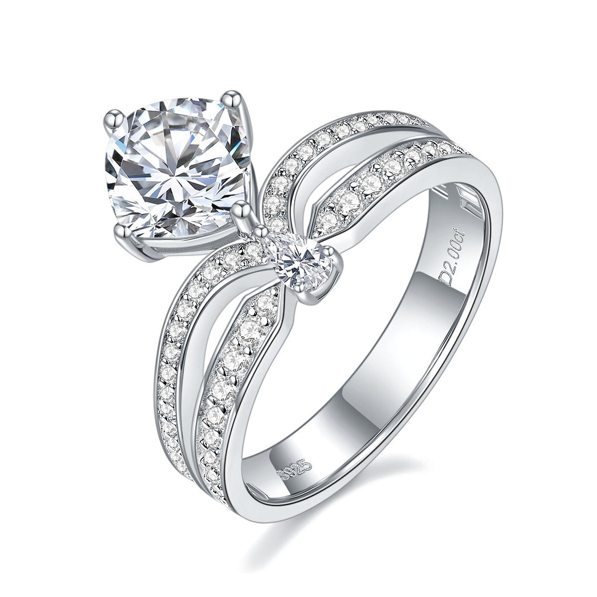 S925 Cushion-Cut Moissanite Ring 2CT 【6.2#69】