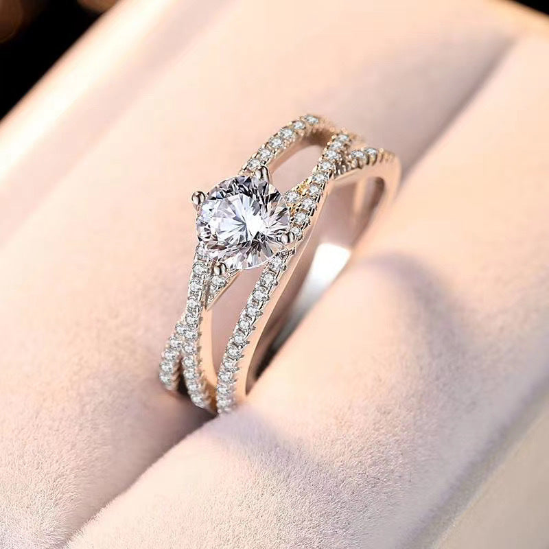 S925 Round-Cut Moissanite Ring【6.2#184】