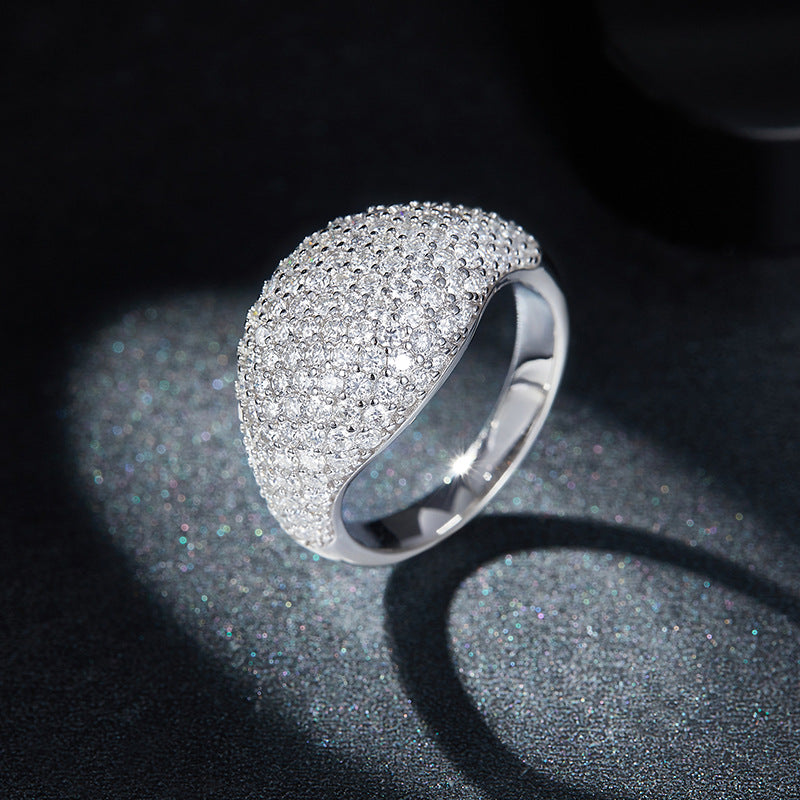 S925 Round-Cut Moissanite Ring【6.2#155】