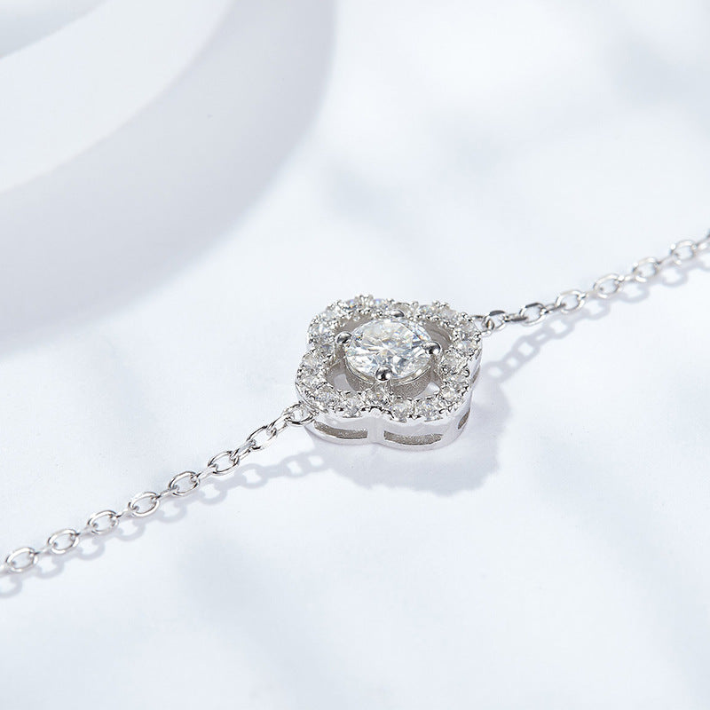 S925 Round-Cut Moissanite Necklace Plated 18k Gold【6.2#131】