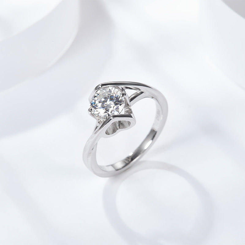 S925 Round-Cut Moissanite Ring【6.2#83】
